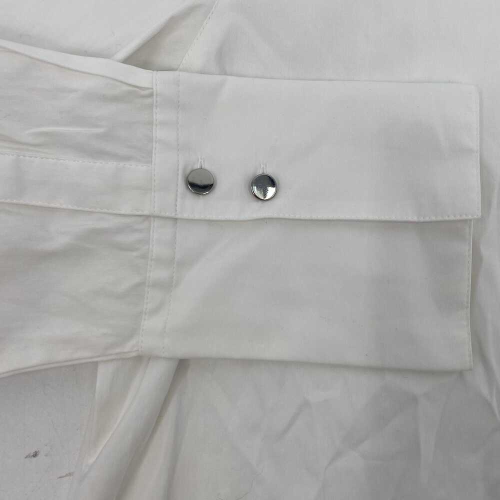 Lafayette 148 White Silver Classic Button-Up Blouse | Size S - Picture 2 of 8